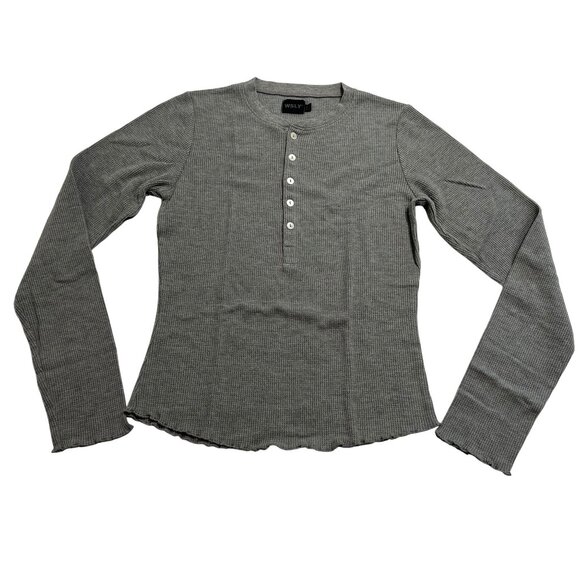 WSLY Rivington Henley Shirt in Gray - Picture 1 of 5